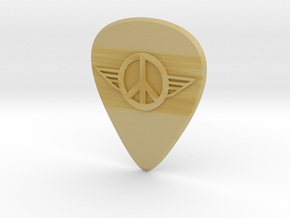 guitar pick_Wings of peace in Tan Fine Detail Plastic