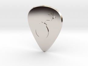 guitar pick_the bomb in Rhodium Plated Brass