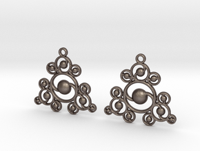 YY Earrings in Polished Bronzed-Silver Steel