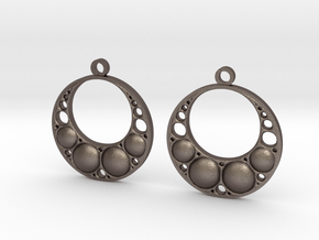 Earrings in Polished Bronzed-Silver Steel
