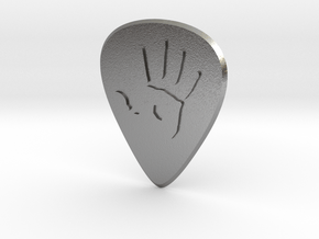 guitar pick_handprint in Natural Silver