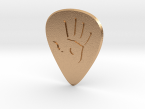 guitar pick_handprint in Natural Bronze
