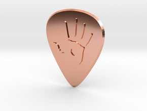guitar pick_handprint in Polished Copper