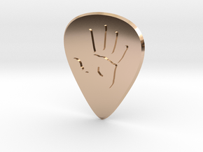 guitar pick_handprint in 9K Rose Gold 