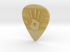guitar pick_handprint in Tan Fine Detail Plastic