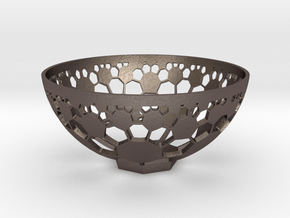 bowl in Polished Bronzed-Silver Steel