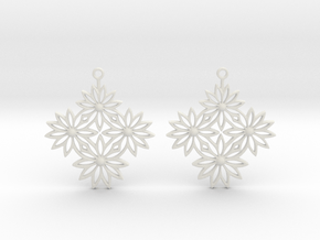 Leave earrings  in White Natural Versatile Plastic