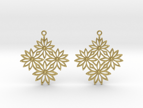 Leave earrings  in Natural Brass