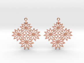 Leave earrings  in Polished Copper