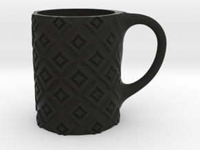 mug_squares in Black Smooth Versatile Plastic