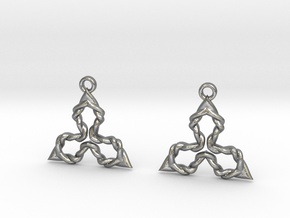 tri knots earrings in Natural Silver