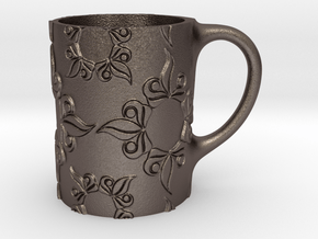 mug_leaves in Polished Bronzed-Silver Steel