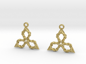 tri knots earrings in Natural Brass