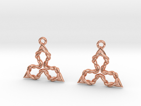 tri knots earrings in Polished Copper