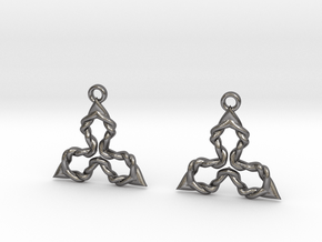 tri knots earrings in Processed Stainless Steel 316L (BJT)