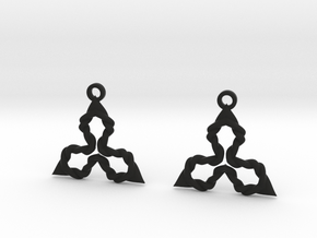 tri knots earrings in Black Natural TPE (SLS)