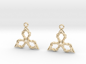 tri knots earrings in 9K Yellow Gold 