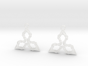 tri knots earrings in Clear Ultra Fine Detail Plastic