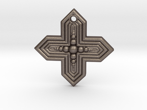 cross pendant in Polished Bronzed-Silver Steel