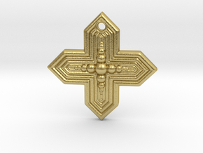 cross pendant in Natural Brass
