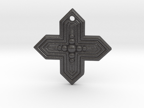 cross pendant in Dark Gray PA12 Glass Beads