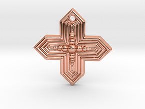 cross pendant in Polished Copper
