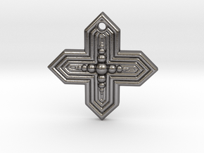 cross pendant in Processed Stainless Steel 316L (BJT)