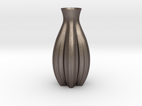 vase 571 in Polished Bronzed-Silver Steel