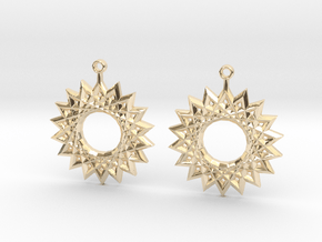 sun king earrings in 14k Gold Plated Brass