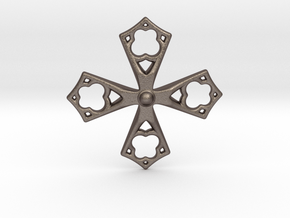 cross in Polished Bronzed-Silver Steel