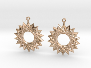 sun king earrings in 9K Rose Gold 