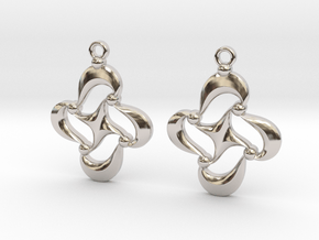 earrings in Rhodium Plated Brass