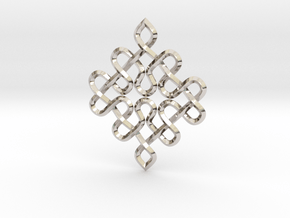 knots pendant in Rhodium Plated Brass