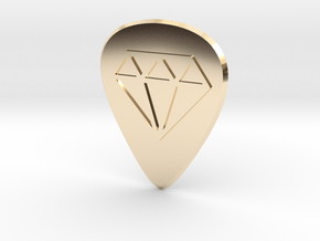 guitar pick_diamond in 14k Gold Plated Brass