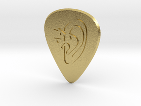 guitar pick_ear pain in Natural Brass