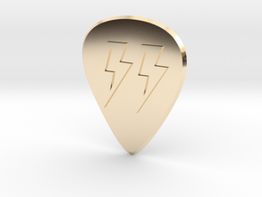 guitar pick_lightning in 14k Gold Plated Brass