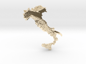 Italy Heightmap in 14k Gold Plated Brass