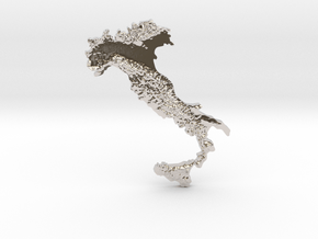 Italy Heightmap in Rhodium Plated Brass