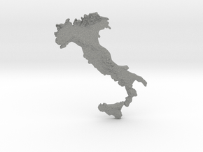 Italy Heightmap in Gray PA12 Glass Beads