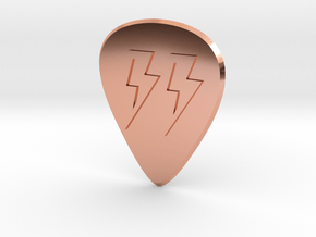 guitar pick_lightning in Polished Copper