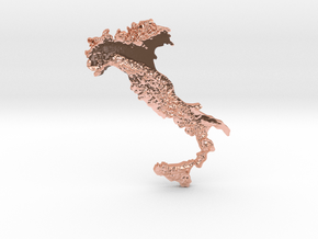 Italy Heightmap in Polished Copper
