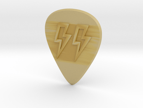 guitar pick_lightning in Tan Fine Detail Plastic