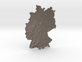 Germany Heightmap in Polished Bronzed-Silver Steel