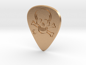 guitar pick_skull in Natural Bronze