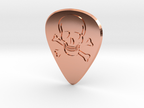 guitar pick_skull in Polished Copper