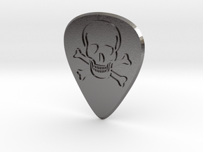 guitar pick_skull in Processed Stainless Steel 17-4PH (BJT)