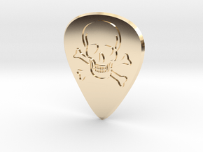 guitar pick_skull in 9K Yellow Gold 