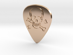 guitar pick_skull in 9K Rose Gold 