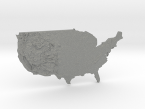 USA Heightmap in Gray PA12 Glass Beads