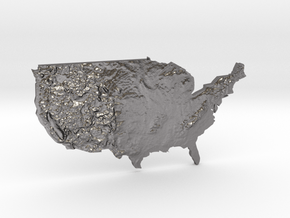 USA Heightmap in Processed Stainless Steel 316L (BJT)